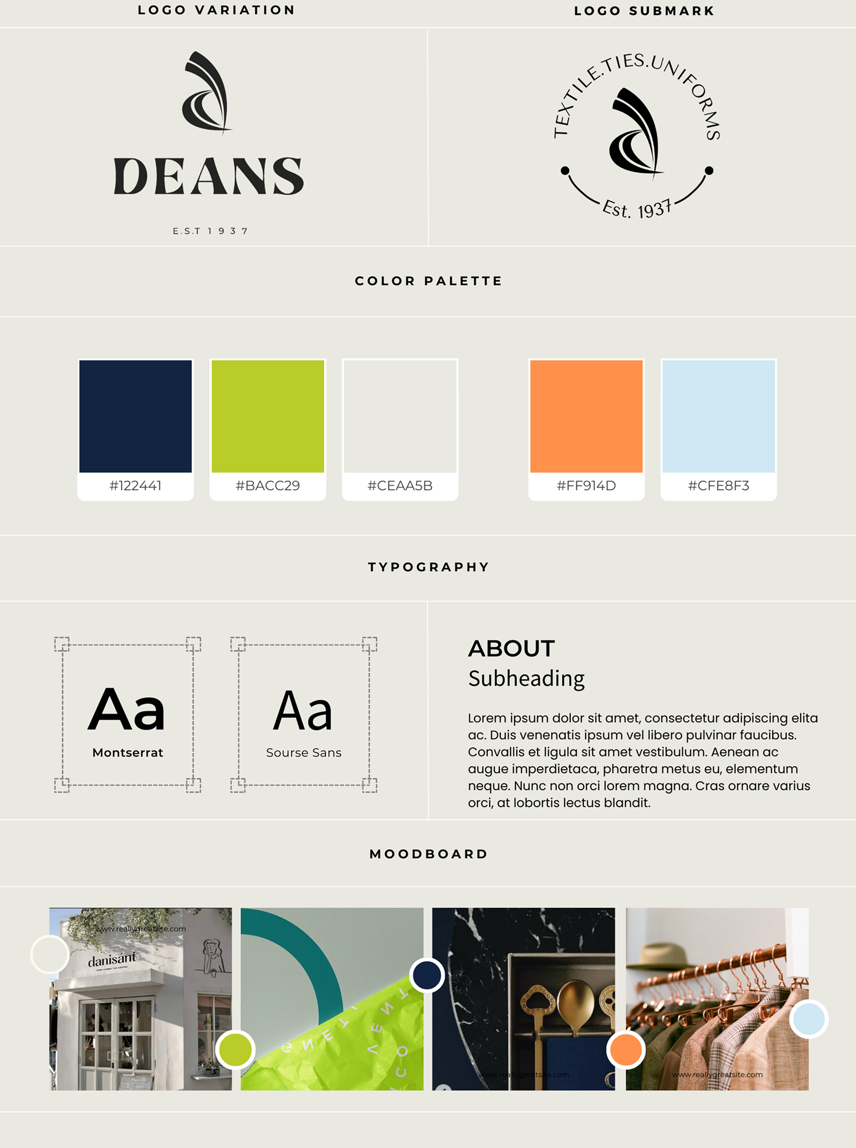 Dark Green Modern Coffee Shop Brand Board 2